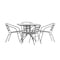 Flash Furniture Lila 31.5in Square Glass Top Metal Table with 4 Silver Aluminum Slat Stack Chairs TLH-0732SQ-017CSV4-GG - alternate 9